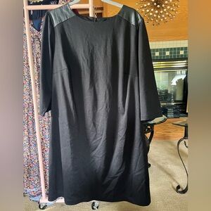 Dress barn Black Dress with Leather Accents